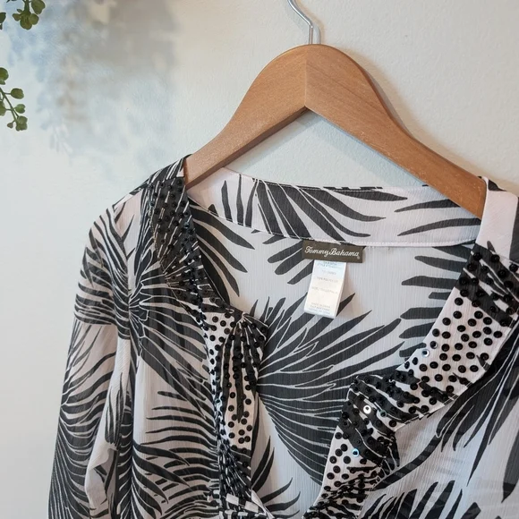 Tommy Bahama Palm Print Swim Cover Up Size Small - Picture 3 of 10